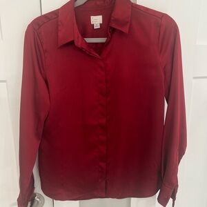 a new day Deep Red Button Down Shirt